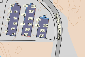 Kartbilde fra WMS-tjeneste av avviket