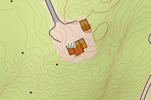 Kartbilde fra WMS-tjeneste av avviket