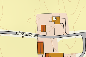 Kartbilde fra WMS-tjeneste av avviket