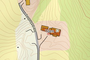 Kartbilde fra WMS-tjeneste av avviket