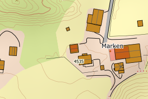 Kartbilde fra WMS-tjeneste av avviket