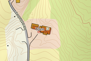 Kartbilde fra WMS-tjeneste av avviket