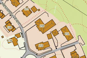 Kartbilde fra WMS-tjeneste av avviket