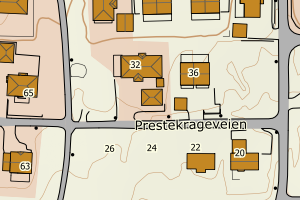 Kartbilde fra WMS-tjeneste av avviket