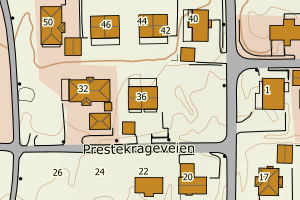 Kartbilde fra WMS-tjeneste av avviket