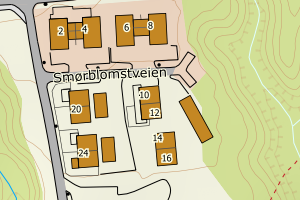 Kartbilde fra WMS-tjeneste av avviket