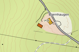 Kartbilde fra WMS-tjeneste av avviket