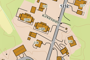 Kartbilde fra WMS-tjeneste av avviket