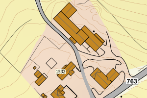 Kartbilde fra WMS-tjeneste av avviket