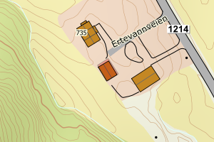 Kartbilde fra WMS-tjeneste av avviket