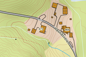 Kartbilde fra WMS-tjeneste av avviket