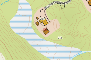 Kartbilde fra WMS-tjeneste av avviket