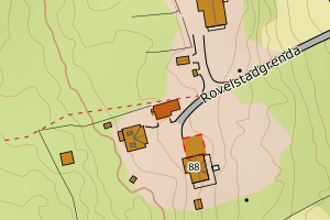 Kartbilde fra WMS-tjeneste av avviket