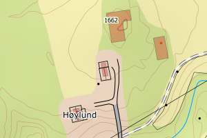 Kartbilde fra WMS-tjeneste av avviket