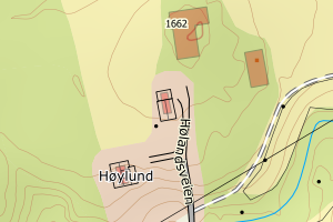 Kartbilde fra WMS-tjeneste av avviket