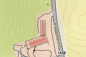 Kartbilde fra WMS-tjeneste av avviket