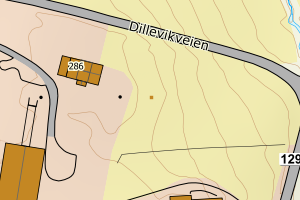 Kartbilde fra WMS-tjeneste av avviket