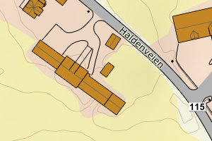 Kartbilde fra WMS-tjeneste av avviket