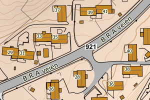 Kartbilde fra WMS-tjeneste av avviket