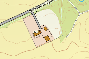 Kartbilde fra WMS-tjeneste av avviket