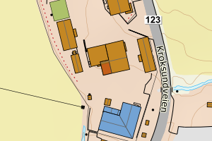 Kartbilde fra WMS-tjeneste av avviket