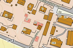 Kartbilde fra WMS-tjeneste av avviket