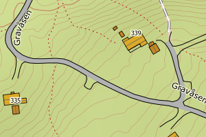 Kartbilde fra WMS-tjeneste av avviket
