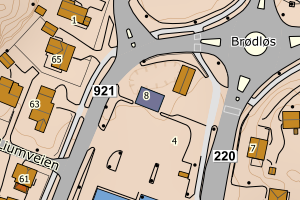 Kartbilde fra WMS-tjeneste av avviket