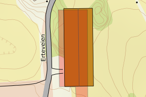 Kartbilde fra WMS-tjeneste av avviket