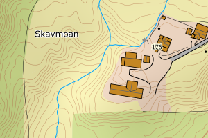 Kartbilde fra WMS-tjeneste av avviket