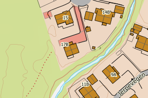 Kartbilde fra WMS-tjeneste av avviket