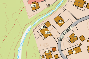 Kartbilde fra WMS-tjeneste av avviket