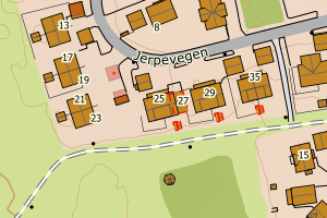 Kartbilde fra WMS-tjeneste av avviket