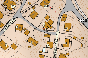 Kartbilde fra WMS-tjeneste av avviket