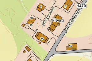 Kartbilde fra WMS-tjeneste av avviket