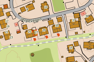 Kartbilde fra WMS-tjeneste av avviket