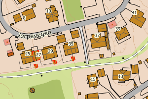 Kartbilde fra WMS-tjeneste av avviket