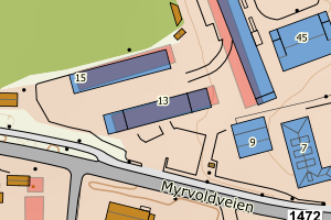 Kartbilde fra WMS-tjeneste av avviket