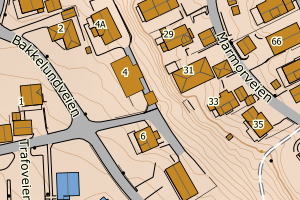 Kartbilde fra WMS-tjeneste av avviket