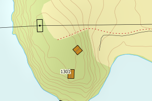 Kartbilde fra WMS-tjeneste av avviket