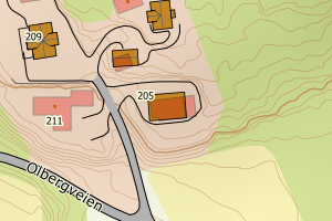 Kartbilde fra WMS-tjeneste av avviket