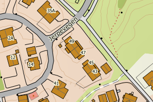 Kartbilde fra WMS-tjeneste av avviket