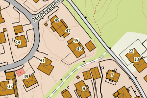 Kartbilde fra WMS-tjeneste av avviket