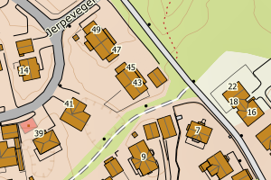 Kartbilde fra WMS-tjeneste av avviket