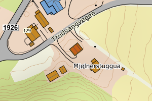 Kartbilde fra WMS-tjeneste av avviket