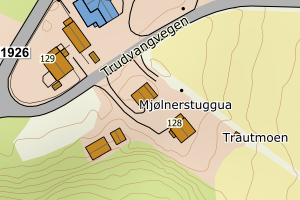 Kartbilde fra WMS-tjeneste av avviket