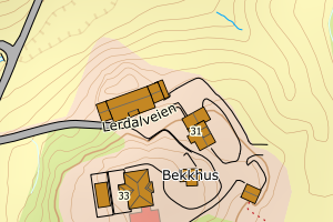 Kartbilde fra WMS-tjeneste av avviket