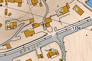 Kartbilde fra WMS-tjeneste av avviket