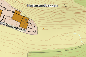 Kartbilde fra WMS-tjeneste av avviket