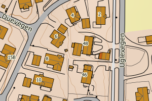 Kartbilde fra WMS-tjeneste av avviket